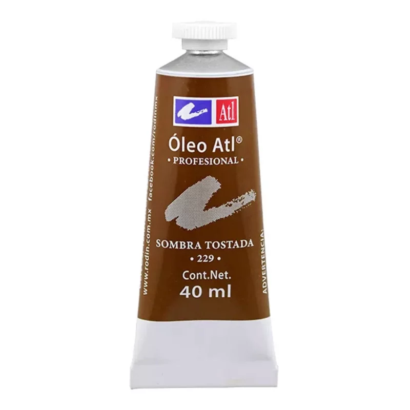 PINTURA OLEO ATL 40ML 229 SOMBRA TOSTADA ATADO DE 3 PZAS.