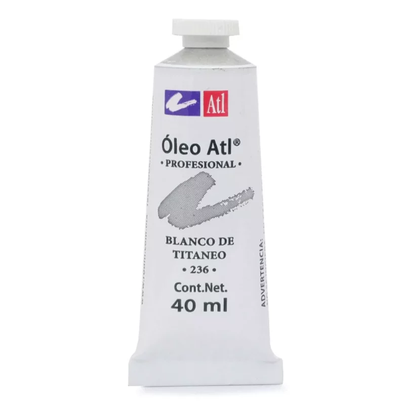 PINTURA OLEO ATL 40ML 236 BLANCO DE TITANIO ATADO DE 3 PZAS.