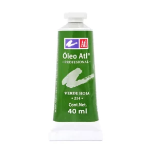 PINTURA OLEO ATL 40ML 214 VERDE HOJA ATADO DE 3 PZAS.