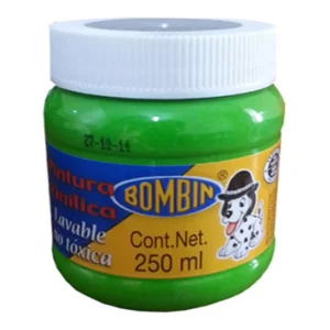 PINTURA VINILICA BOMBIN 250ML VERDE AMARILLENTO