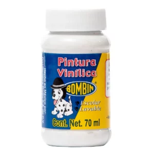 PINTURA VINILICA BOMBIN 70ML BLANCO ATADO DE 12 PZAS.