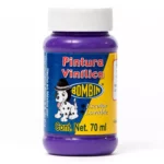 PINTURA VINILICA BOMBIN 70ML MORADO. ATADO DE 12 PZAS.