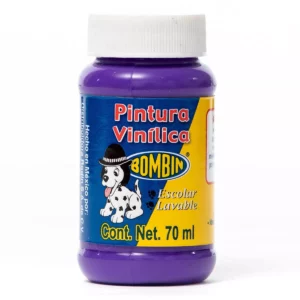 PINTURA VINILICA BOMBIN 70ML MORADO. ATADO DE 12 PZAS.