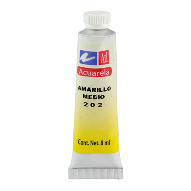 ACUARELA ATL 8ML 202 AMARILLO ATADO DE 12 PZAS.