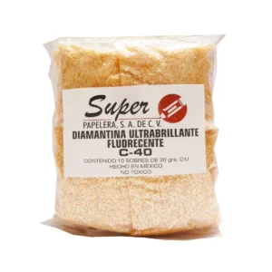 DIAMANTINA C40 20GRS FLUORESCENTE MELON ATADO DE 10 PZAS.