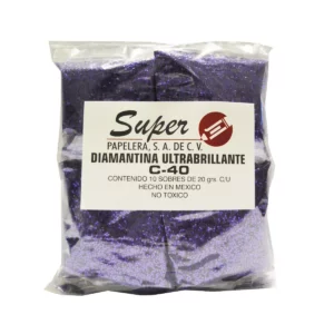 DIAMANTINA 20GRS AZUL REY ATADO DE 10 PZAS.