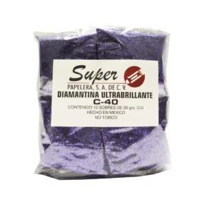 DIAMANTINA 20GRS MORADO ATADO DE 10 PZAS.