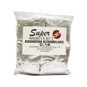 DIAMANTINA FINA 20GRS PLATA ATADO DE 10 PZAS.