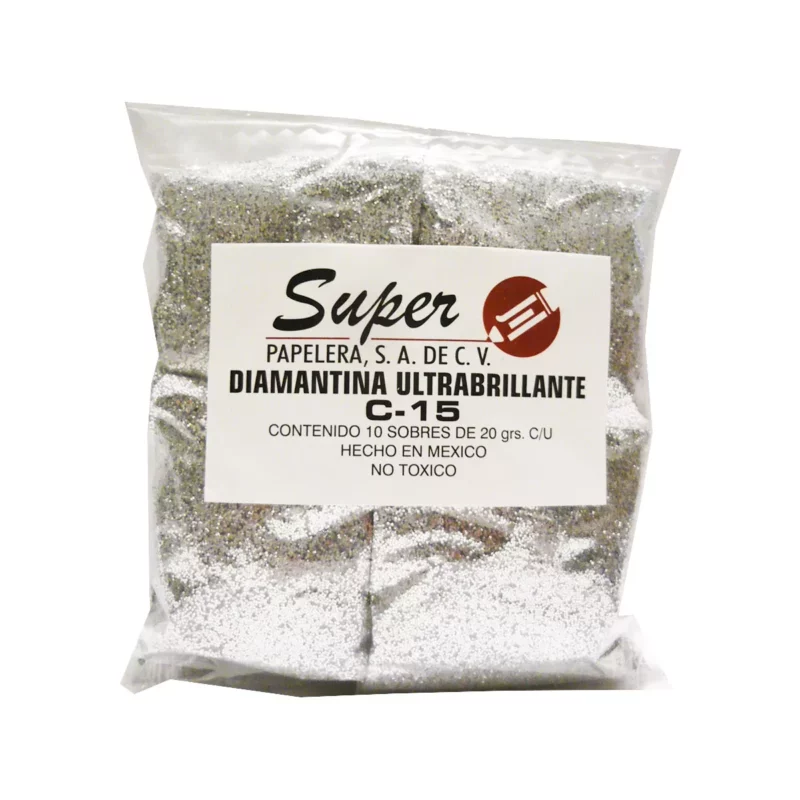 DIAMANTINA FINA 20GRS PLATA ATADO DE 10 PZAS.