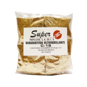 DIAMANTINA FINA 20GRS ORO ATADO DE 10 PZAS.