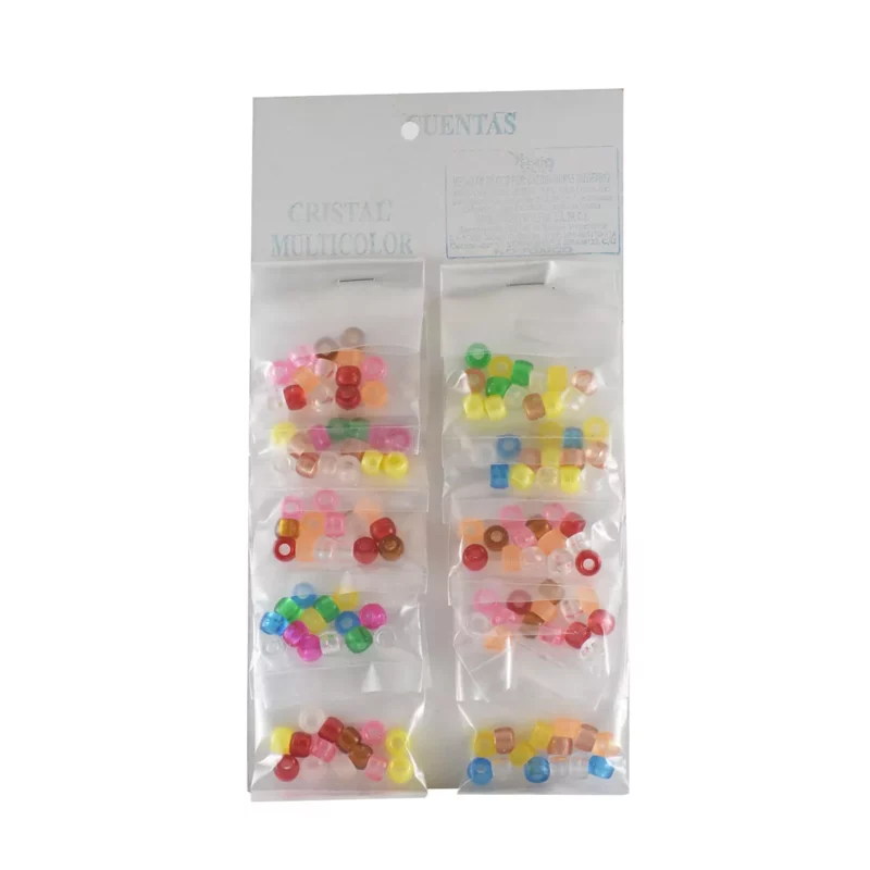 CUENTAS MULTICOLOR CRISTAL C/10 5GRS