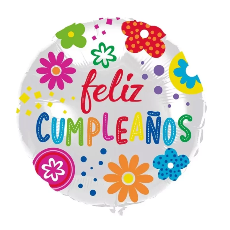 GLOBO IMPRESO FELIZ CUMPLEAÑOS TRANSPARENTE 8440
