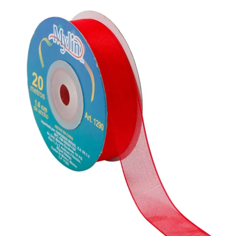 LISTON ORGANZA 16X20M 1290 ROJO
