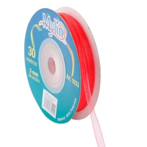 LISTON ORGANZA 3X30M 1033 23 ROJO