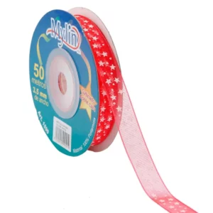 LISTON ORGANZA ESTRE 10X15M 5829 ROJO