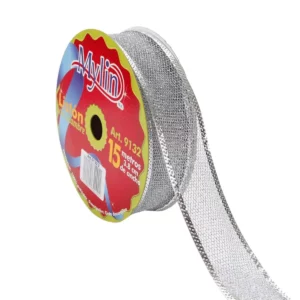 LISTON MALLA C/METAL 3.8X15M 9132 PLATA