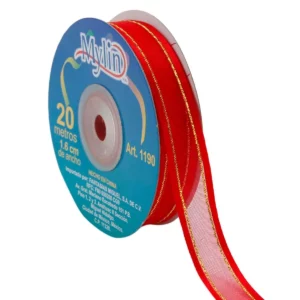 LISTON ORGANZA 16X20M 1190 ROJO