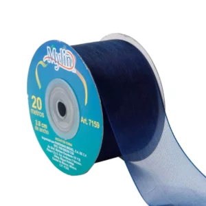 LISTON ORGANZA 3.8X20MTS 7159 AZUL MARINO