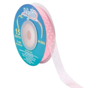 LISTON ORGANZA C/PTOS 1X15M ROSA 5810