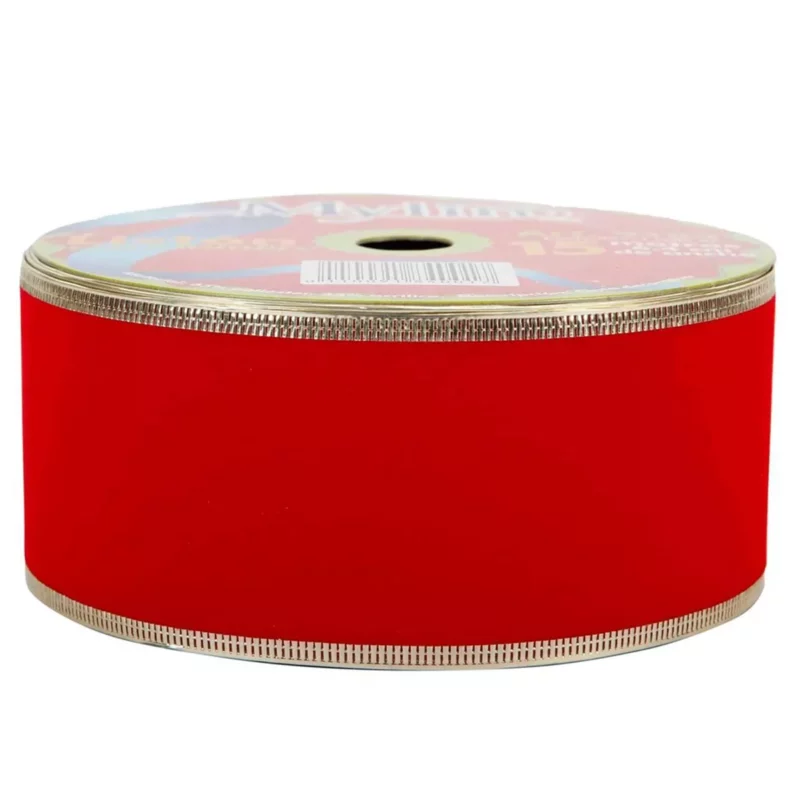 LISTON TERCIOPELO 6.4CM X 15MTS 9184 ROJO