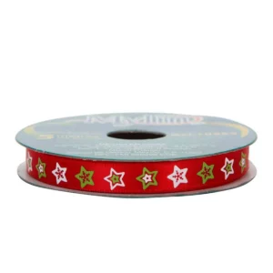 LISTON SATIN NAVIDEÑO 10MM X 5MTS 10663 NO. 4 ESTRELLAS