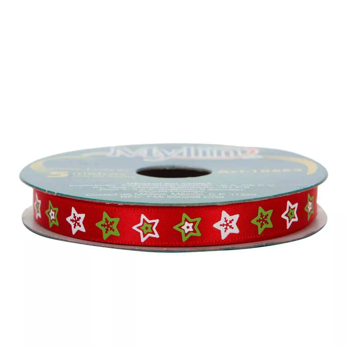 LISTON SATIN NAVIDEÑO 10MM X 5MTS 10663 NO. 4 ESTRELLAS