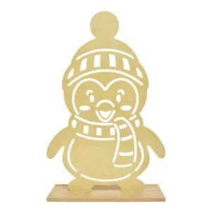 PERSONAJE DE MADERA C/BASE 25CM 10114 PINGÜINO