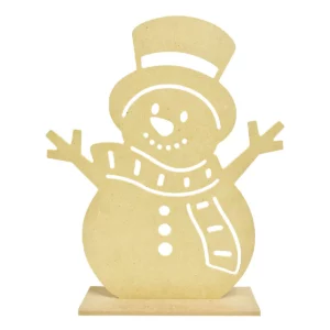 PERSONAJE DE MADERA C/BASE 25CM 10114 MUÑECO DE NIEVE