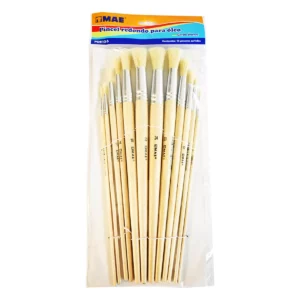 PINCEL PLANO PARA OLEO 12 PIEZAS POP12-S
