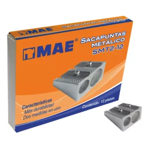 SACAPUNTAS METALICO  2 ORIFICIOS C/12 DIAGONAL SMT2-12