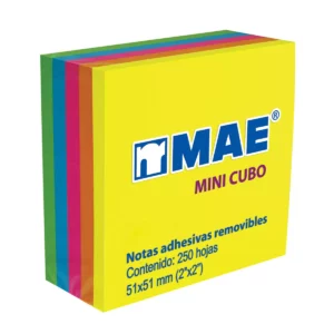 NOTA ADHESIVA 2X2 250HJS MINI NEON 21203 ATADO DE 6 PZAS.