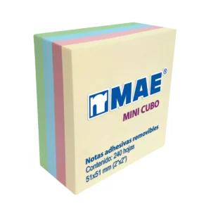 NOTA ADHESIVA 2X2 240HJS MINI PASTEL 21204 ATADO DE 6 PZAS.