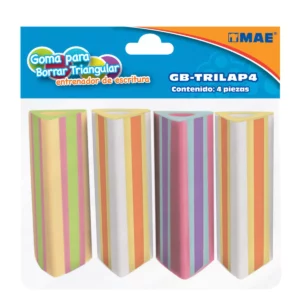GOMA TRIANGULAR P/LAPIZ C/4 GB-TRILAP4 ATADO DE 5 PZAS.