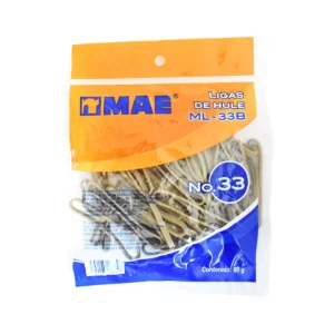LIGA DE HULE NATURAL BOLSA 80GRS ML-33B ATADO DE 5 PZAS.