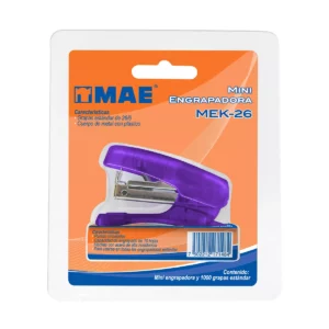 ENGRAPADORA MINI C/GRAPAS NO.26/6 MEK-26 ATADO DE 3 PZAS.