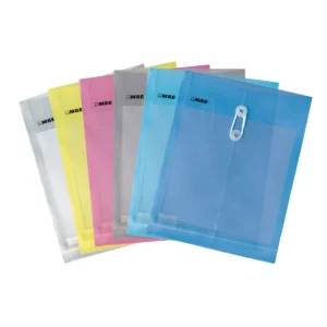 SOBRE CARTA PLASTICO VERTICAL CON HILO SHAV SURTIDO . ATADO DE 12 PZAS.