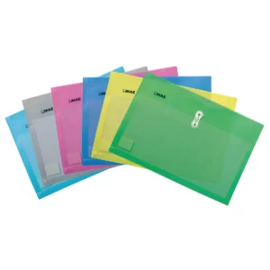 SOBRE OFICIO PLASTICO HORIZONTAL CON HILO SHFH SURTIDO ATADO DE 12 PZAS.