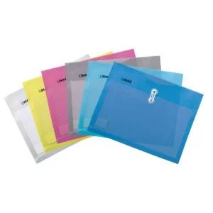 SOBRE CARTA PLASTICO HORIZONTAL CON HILO SHAH SURTIDO ATADO DE 12 PZAS.