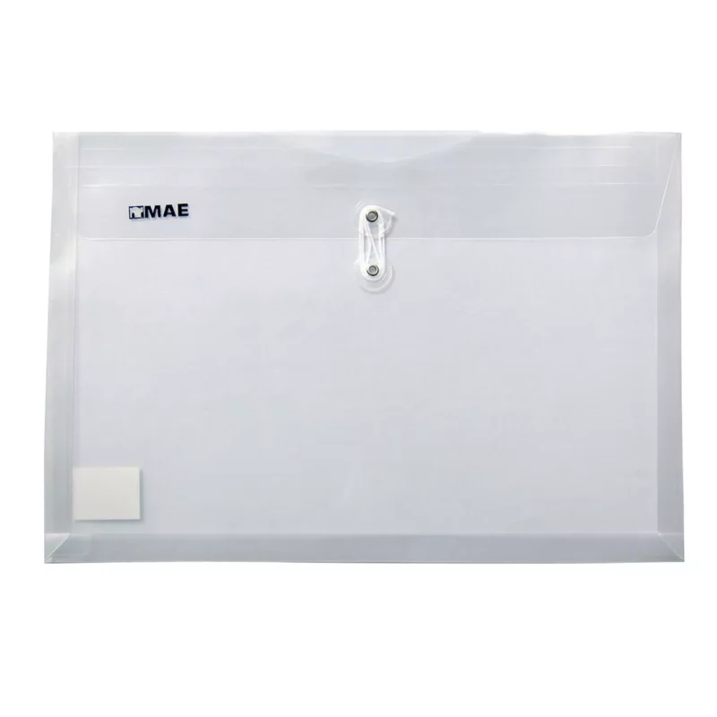 SOBRE OFICIO PLASTICO HORIZONTAL CON HILO SHFH TRANSPARENTE ATADO DE 12 PZAS.