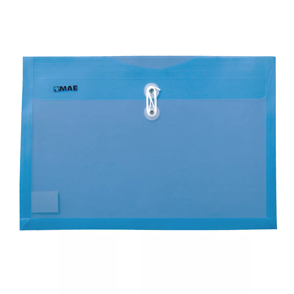 SOBRE OFICIO PLASTICO HORIZONTAL CON HILO SHFH AZUL OBSCURO ATADO DE 12 PZAS.