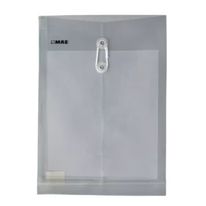 SOBRE OFICIO PLASTICO VERTICAL C/HILO SHFV HUMO ATADO DE 12 PZAS.