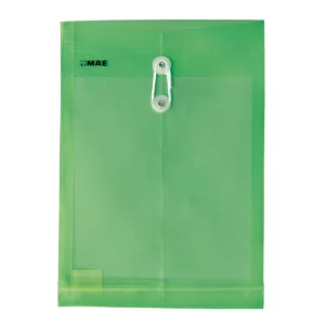 SOBRE OFICIO PLASTICO VERTICAL CON HILO SHFV VERDE ATADO DE 12 PZAS.