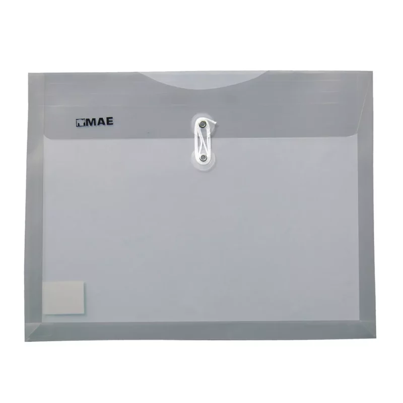 SOBRE CARTA PLASTICO HORIZONTAL CON HILO SHAH HUMO ATADO DE 12 PZAS.