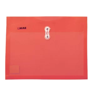 SOBRE CARTA PLASTICO HORIZONTAL CON HILO SHAH ROJO ATADO DE 12 PZAS.