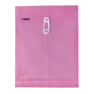 SOBRE CARTA PLASTICO VERTICAL C/HILO SHAV ROSA ATADO DE 12 PZAS.