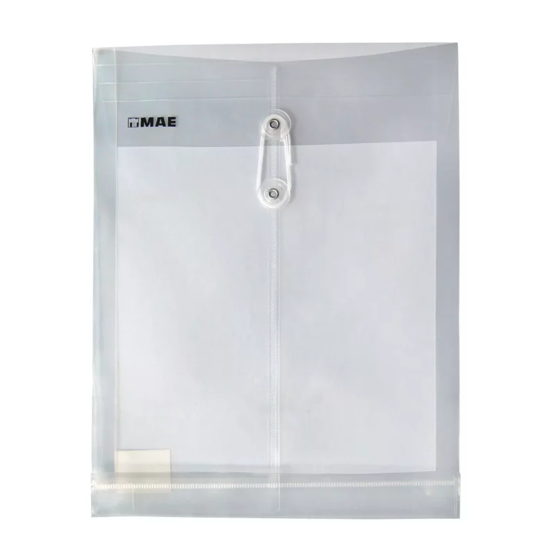 SOBRE CARTA PLASTICO VERTICAL C/HILO SHAV TRANSPARENTE ATADO DE 12 PZAS.