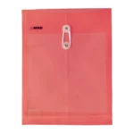 SOBRE CARTA PLASTICO VERTICAL CON HILO SHAV ROJO ATADO DE 12 PZAS.