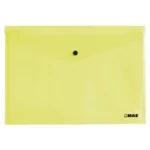 SOBRE OFICIO PLASTICO HORIZONTAL CON BROCHE SBFH AMARILLO ATADO DE 12 PZAS.