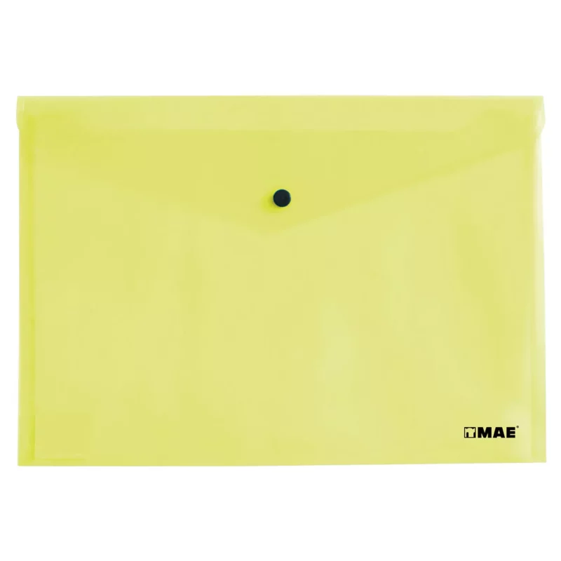 SOBRE OFICIO PLASTICO HORIZONTAL CON BROCHE SBFH AMARILLO ATADO DE 12 PZAS.