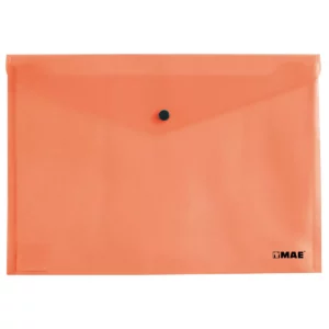 SOBRE OFICIO PLASTICO HORIZONTAL CON BROCHE SBFH NARANJA ATADO DE 12 PZAS.